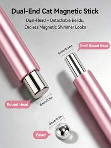 BORN PRETTY Pink Silver Dual-Tip Cat Eye Magnetic Rod Steel Ball Design Multi-Function Strong Magnetic Nail Polish Magnet Pen - Multicolor - View 4