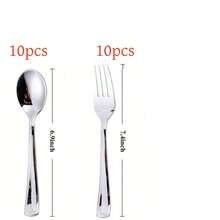 10/25/50pcs Silver High-Quality Tableware, Perfect For Dinner Parties And Events: Birthday, Carnival, Ramadan/Wedding, Holiday Tableware, Event Dining Utensils, Decorative Tableware Valentine's Day Decor, Easter Decor, Lightweight Tableware, Smooth Surface - Silver - View 16
