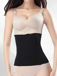 Seamless Waist Trainer, Powerful Tummy Control Shapewear Body Shaper - Black - View 1