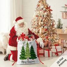 2pcs Christmas Theme Oversized Gift Bags, Christmas Tree & Snowflake Pattern Print, Can Be Used As Christmas Gift Bags, Decorative Props, Yard Storage Bags, Create Christmas Atmosphere, Perfect For Holiday Gift Bags, Wedding Packaging, Birthday Party Gift Bags, Etc. - Multicolor - View 3
