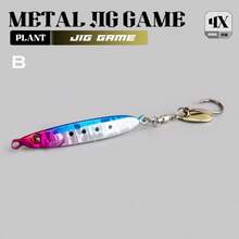 1PC 10‑30g Long‑Distance Casting Metal Jig Lures Rotatable Single Hook Spinner Blade High Gloss Hard Bait Saltwater Freshwater Inshore Offshore Shore Boat Fishing For Bass Mackerel Trout Salmon Predatory Game Fish - Multicolor - View 32