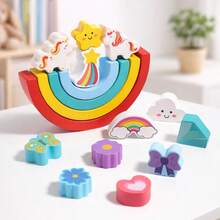 Rainbow Stacking Balance Blocks, Durable And Anti-Drop, Parent-Child Battle Game For Fine Motor Skills Development - Multicolor - View 3