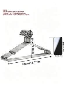 40pcs Stainless Steel Hangers, 42cm/16.5in Non-Slip Metal Hangers, Space-Saving Closet Storage, Rust-Resistant And Durable, Suitable For All Types Of Clothing, For Home, Dorm, Rental, Wardrobe, Back To School - Default - View 11