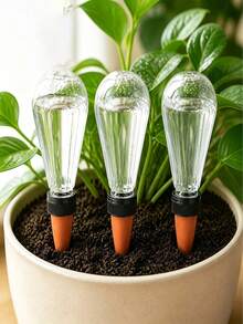 1/2/3pcs Large Capacity Transparent Diamond Automatic Watering Device, Clay Slow Release Anti-Clogging Seepage Watering Tool, Indoor Drip Irrigation Watering System, Potted Plants And Flowers Watering Device - Multicolor - View 1