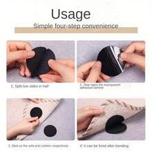 30pcs(15pairs) Black/White Round Hook And Loop Fasteners Double-Sided Adhesive Self-Adhesive Reusable Diameter 6cm/2.36inch - Perfect For Sofas, Bed Sheets, Floor Mats, Carpets And Tablecloths - Durable Self-Adhesive Fasteners, Easy To Use - 30pcs(15pairs) - View 6
