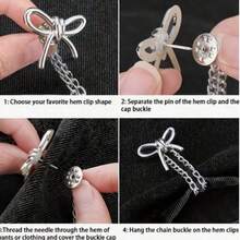 2/4/5/6/10pcs Slouchy Pants Cuff Hem Clips, Anti-Dragging Chain Magnetic Buckle, Pants Length Shortener, Invisible Fixing Clip, Hidden Buckle - Multicolor - View 6