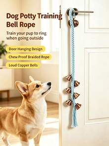 Dog Toilet Training Bell Rope, Hanging Bell With Copper Bell, Anti-Bite Braided Rope, Suitable For Puppy Toilet Training, Doorbell Training For Going Out, Pet Supplies - Multicolor - View 2