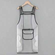 1pc Women's Elegant Semi-Transparent TPU Apron, Kitchen Cooking/Art Studio/Hair Salon Work, Oil-Proof & Water-Proof With Large Wipeable Pockets, Multiple Colors Available - 110cm / 43.31in - View 9