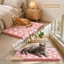 Pet Sleeping Mat For Cats And Dogs, Soft And Comfortable Pet Pad, Foldable And Easy To Store, Non-Slip And Durable, Warm Resting Mat, Suitable For Indoor Sofa And Bedroom, Cat Bed And Dog Bed Mat - Pink - View 6