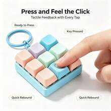 Clicky, Creamy Texture And Quiet Keyboard-Style Stress Relief Toy With Keychain Design, Perfect Gift For Adults Seeking To Improve Focus And Relieve Work Anxiety - Multicolor - View 3