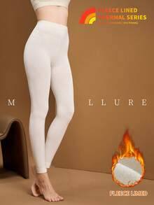MOIRÉALLURE 1-Pair Pack Women's Fleece-Lined Leggings, Thickened Thermal Bottoms For Autumn And Winter - milky white - View 5