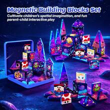 Cartoon Pattern Magnetic Building Blocks Set, 3D Magnetic Tiles Puzzle Toy For Kids, Early Education Educational Toy To Develop Spatial Imagination, Parent-Child Interactive Tabletop Game, Fun Desktop Decoration, Suitable For Children, Teenagers And Adults, Surprise Collectible Gift Box, Ideal Birthday, Holiday And Party Gift For Boys And Girls - Multicolor - View 1