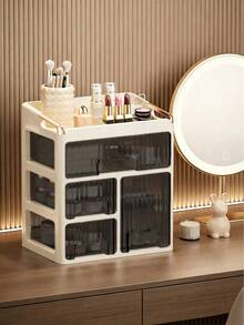 New Makeup Organizer Box, Stylish Vanity Drawer Storage Unit For Skincare, Cosmetics And Beauty Products, Space Saving - Multicolor - View 8