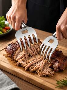 1/2/4pcs Thickened Stainless Steel Bear Claw Meat Shredder, One-Piece Molded Rust-Resistant & Corrosion-Resistant, 5 Sharp Teeth Firm Grip, Non-Slip Meat Cutting & Shredding, Suitable For Kitchen Beginners - Multicolor - View 4