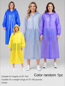 Adult Unisex Thickened EVA Reusable Raincoat With Hood And Drawstring, Long Style, Suitable For Outdoor Camping And Hiking - Multicolor - View 18