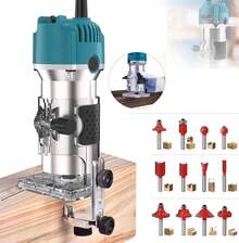 ood Router Electric Wood Trimmer Router For Wood Trimmer Router Wood Trimmer Woodworking Router Cutting Curves DIY Router de Corte, Grabado, Recortar, Azul - Tipo de Enchufe A USA (110-127V) - Ver 7