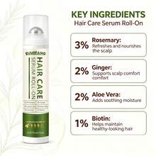 SUMIFANG Ginger & Rosemary Scalp Serum With Rollerball, Enriched With Ginger, Rosemary And Multiple Plant Extracts, Repairs Scalp And Nourishes Hair Roots, Improves Fine And Flat Hair Texture, Direct Application To Hair Roots, Refreshing And Fast Absorbing, 15ml - Full Size - View 6