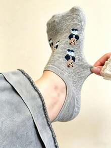 1/5/10 Pairs Women's Spring Summer Cute Bear Pattern Invisible Boat Socks, Breathable Moisture-Wicking Odor-Resistant Skin-Friendly Daily Casual Versatile Christmas Gift - Multicolor - View 2