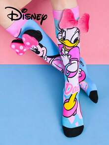 1 Pair Disney Kids Mid-Calf Socks 3D Cute Minnie Daisy Socks, Fun Christmas Gift For Autumn/Winter - Multicolor - View 3