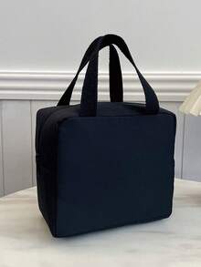 Tas Bekal Termal Portabel, Tas Bento Termal, Tas Bekal & Buah Tebal Berwarna Hitam Polos yang Lucu untuk Pelajar - Hitam - View 8