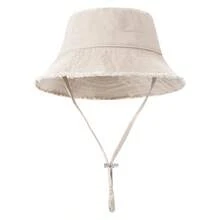 1pc Women's Drawstring Brim Bucket Hat, Adjustable Size Frayed Edge Sun Hat, Soft Fabric, Sun Protection Windproof, Travel Beach Seaside Leisure Vacation Play Daily Use - Multicolor - View 14