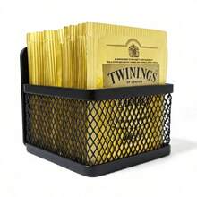 1pc Magnetic Tea Bag Holder, Metal Storage Organizer, Non-Food Contact Material, Kitchen Tea Bag, Coffee Capsule, Sauce Packet Storage Accessory - Black - View 5