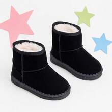 Girls' Black Plush Lined Snow Boots, Suitable For Autumn/Winter Daily School And Outdoor Wear - Black - View 5
