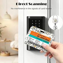 1pc Fashionable Sliding Badge Holder With Floral Pattern And Scroll, Retractable Quick Release, Badge Holder With Rotating Badge Clip And Detachable Lanyard, Horizontal Card Protector, Medical Assistant Badge Buddy Suitable For Office Staff, Nurses, Teachers, Doctors Office Supplies - Daisy Flower Style - View 5