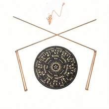 4pcs Copper Dowsing Rods Set - Used For Divination, Ghost Hunting Witchcraft Rods - Perfect Starter Kit For Witchcraft Beginners - Flat Bottom + Rose Gold + Black Dial - View 1