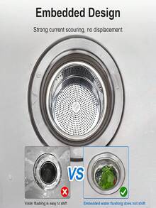 1Pc Stainless Steel Kitchen Sink Strainer Hanging Food Waste Catcher Corner Filter Rack With Fine Mesh Bags For Leftover Garbage Anti Clogging Gadgets - Multicolor - View 2