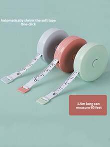 1/2pcs Macaron Multicolor 1pc Retractable Soft Tape Measure, Auto-Retract Function For Convenient Measurement, Mini Compact Size For Sewing, Cutting, Crafting, Clothing Pattern Making And Precise Measuring - Mini Tape Measure - View 3