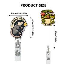 1pc Acrylic Animal Series Crocodile Retractable Badge Reel Clip ID Holder For Medical Staff - Multicolor - View 2