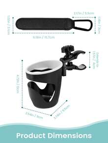 1pc Universal Cup Holder, Tool-Free Quick Installation, 360° Rotating, Stroller/Bicycle/Wheelchair Beverage Cup Holder - Multicolor - View 6