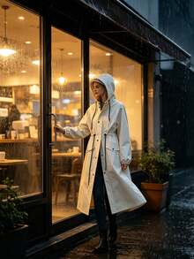 Women's Long Hooded Raincoat Outdoor Windproof Rain - Women's Raincoat - View 2