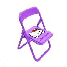SANRIO 1PC Mini Phone Stand Hello Kitty Mini Folding Chair Phone Holder, Cute Desktop Ornament, Classic Hello Kitty Pattern! Both A Stable Phone Stand And A Healing Desktop Decoration, Foldable Design For Easy Storage, Perfect Gift Choice For Sanrio Fans Or Best Friends - Multi-color - View 3