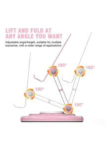 1PC Rotating Foldable Phone Stand, Minimalist Multi-Functional Design, Portable Folding Structure, Stable And Anti-Slip, Easy To Carry And Store, Adjustable Angle, Metal Material, Simple And Practical, Suitable For Office, Camping And Watching Movies, Metal Rotating Phone And Tablet Stand - One Size - View 5