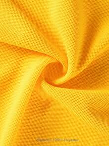 Boys' Color Block Trim Short Sleeve Polo Shirt - Yellow - View 9