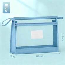 Double-Layer Subject Classification Bag A4 Transparent Mesh File Storage Bag Zipper Type Primary School Students Junior High School Students Special Tote Book Bag High School Students Large Capacity Test Paper Subject Material Book Homework Bag - Multicolor - View 10