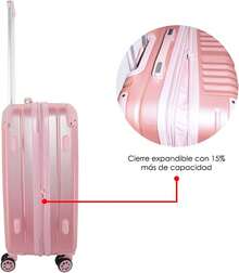 ROYAL SWISS Maleta ANDERMATT, Mediana 24", rígida ABS, expandible, candado de  (Morado) - Rosa Oxidada - Ver 4