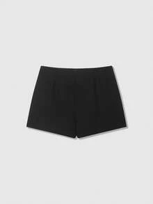 Women's Solid Color Casual Versatile Everyday Skorts - Black - View 2