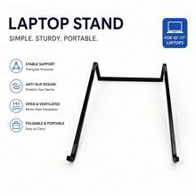 Foldable Laptop Stand With Open Frame Design, Anti Slip Feet, Portable Collapsible Structure, Heat Dissipation Space Saving Desk Organizer Rack Notebook Computer, Office Storage Holder For Work Study Room Decor - Multicolor - View 9