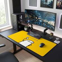 Minimalist Cute Pattern Extra Long Gaming Mouse Pad And Desk Mat Set, Non-Slip Durable Rubber Base, Smooth Responsive Surface, Suitable For PC Laptop Office Home, Abstract Art Desktop Decor, Back To School Supplies - A - View 4