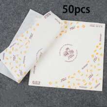 50/100 tờ giấy gói thực phẩm hamburger sandwich, giấy chống thấm dầu cho bánh cuộn hamburger, giấy gói, giấy lót chống thấm dầu cho bánh ngọt và bánh mì, giấy nướng không dính cho nhà bếp và dịch vụ ăn uống, đồ dùng thiết yếu cho nhà bếp và nhà hàng - Nhiều màu - Xem 16