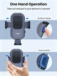 Car Suction Cup Phone Holder, Universal Dashboard & Console Phone Navigation Mount, Extendable Long Arm Multi-Angle Rotating Car Phone Stand, One-Click Clamping Single-Hand Operation Car Phone Fixed Bracket, Stable Suction Base Anti-Shake Car Mount, Suitable For 4-7 Inch Phones, In-Car Navigation Dedicated Phone Support Stand, Adjustable Cantilever Car Phone Holder - Multicolor - View 3