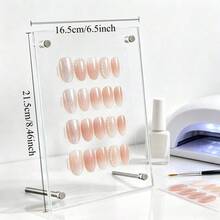 1pc Transparent Acrylic Nail Art Display Stand, Large Capacity False Nail Sample Storage Rack, Horizontal And Vertical Display Nail Color Card, Nail Art Photography Prop Display Background Board - Multicolor - View 10