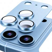 CASECOPS 1片相機鏡頭螢幕保護貼，適用於 iPhone 18 Pro Max/18 Pro/17 Pro Max/17 Pro，8色，不易碎，強吸附，適合手機殼使用，金屬強化玻璃後置相機螢幕保護貼 - 淺藍色 - 查看 11