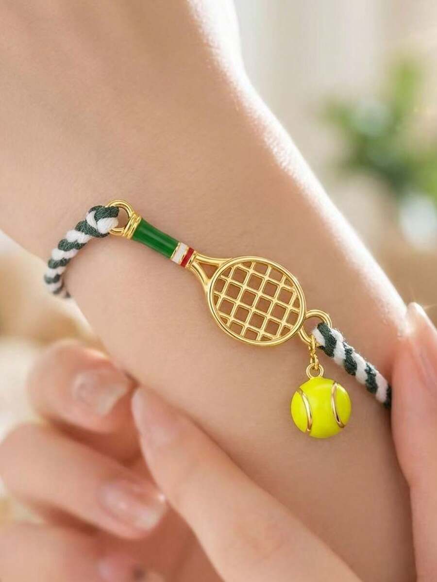 Tennis Racket Woven Bracelet, New Luxury High-End Niche Couple Gift, Exquisite Jewelry - Hand-woven - View 1