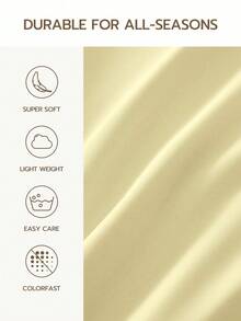 HONEYMOON 1pc Solid Color Soft Fitted Sheet, 100% Polyester Fabric, Lightweight Cloud-Like Touch Bedding Mattress Cover, Fits 9-12 Inch Deep Mattress, Soft Breathable Machine Washable, Shrink-Resistant, Fade-Resistant, All Season, Different Sizes Suitable For Home And Dorm, Back To School Dorm Essential, Light Yellow - Light Yellow - View 4