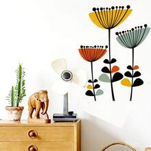 Bohemian Floral Wall Decals For Kitchen, Bedroom, TV Wall - Peel And Stick Wall Art Stickers, Smooth, Self-Adhesive, One-Time Use - Multicolor - View 4