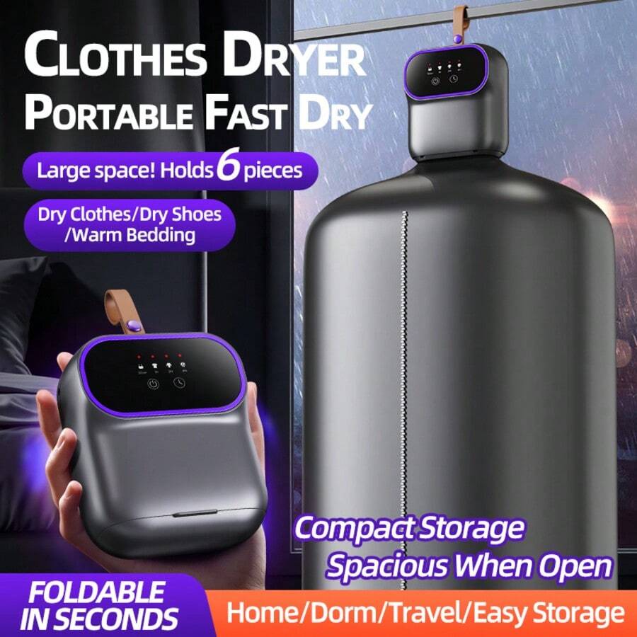 Smart Clothes Dryer, Multi-Function Quick Dry, Constant Temperature Mite Removal, Portable Foldable Drying Machine, Dormitory Travel Clothes Dryer - Multicolor - View 1